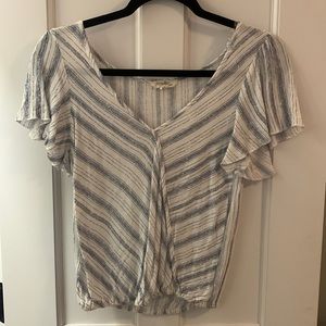 Short sleeve striped blouse